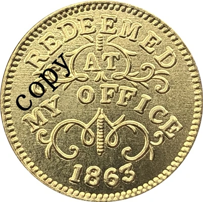 США гражданская война 1863 копия монеты #12|Безвалютные монеты| |