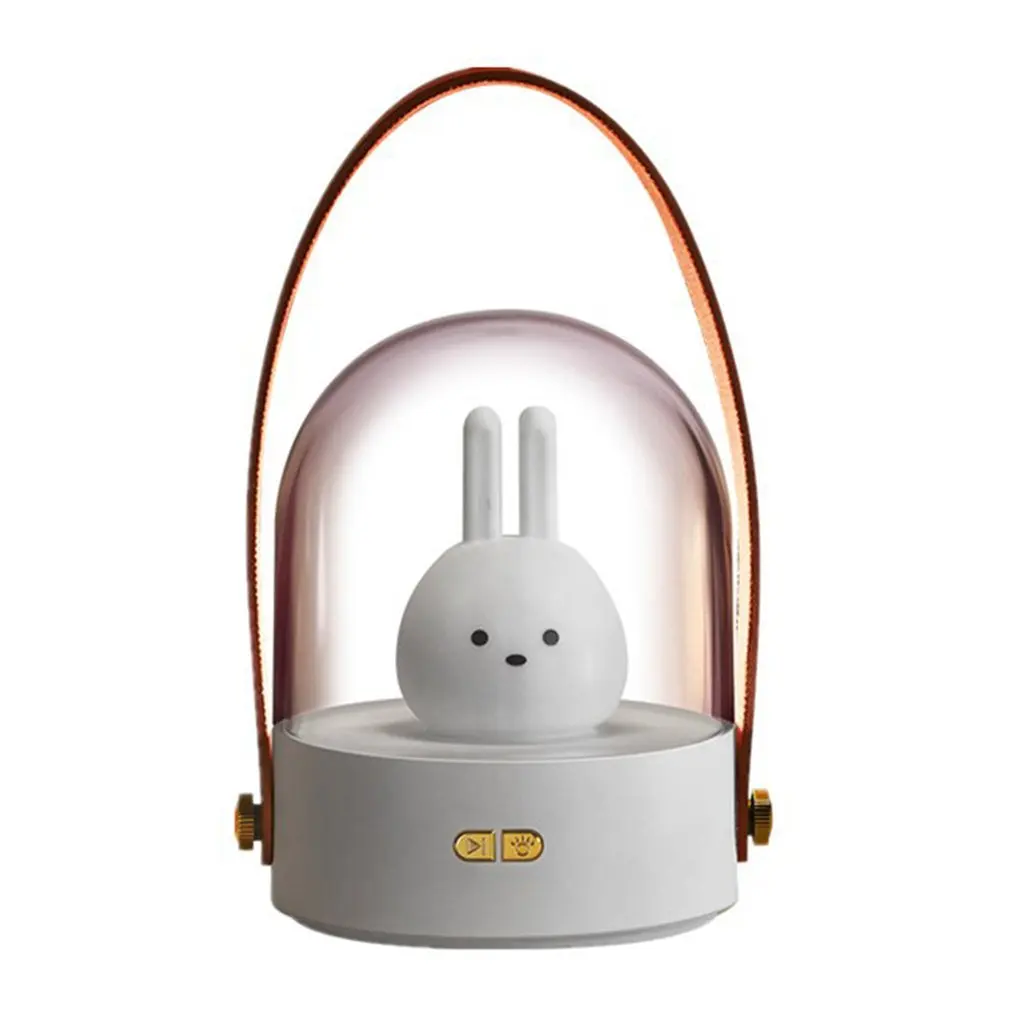 

Милый мультяшный кролик, светодиодный ночник для детской спальни, USB зарядка, музыкальный светильник, Настольный светильник, лучший подарок