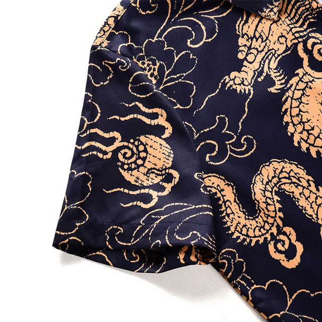 Комбинезон мужской с принтом дракона хлопковый слитный Ромпер брюки короткий