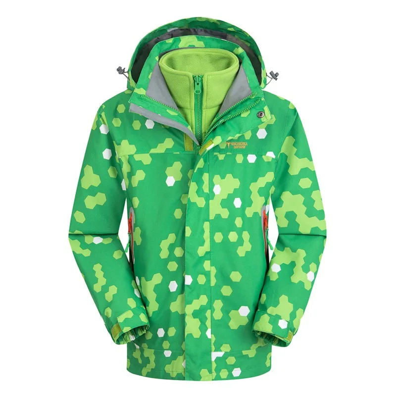 Детские лыжные куртки брендовые ветрозащитные водонепроницаемые теплые 2 в 1 для