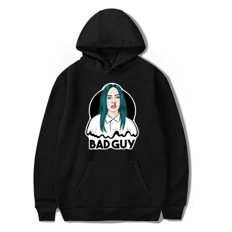 Зимний толстый свитер с капюшоном для женщин Poleron 2019 Billie Eilish Ulzzang длинным рукавом