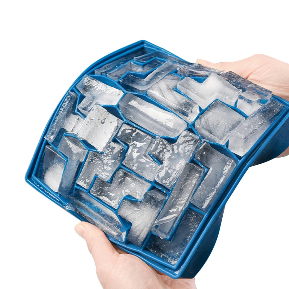 Силиконовый поднос для кубиков льда Тетрис быстрая заморозка еды с крышкой форма