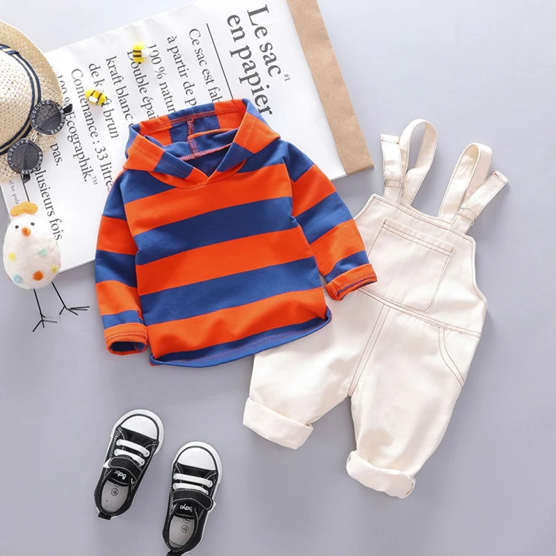 Весенне-осенний комплект одежды для маленьких мальчиков свитер топ штаны костюм