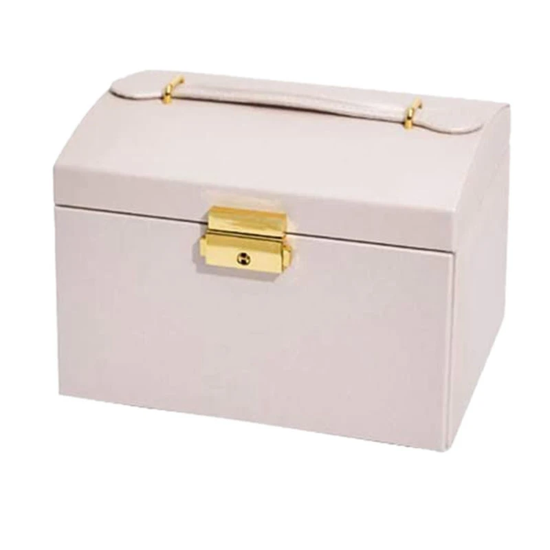 

Jewelry Box Organiser Faux Leather with 2 Drawers 3 Layers Jewelry Storage Case for Rings Earrings Jewelry Gift Box