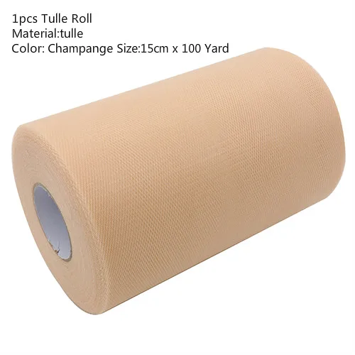 100 Yard Champange Фатиновая юбка-пачка в рулоне, 15 см, 100 ярдов, сделай сам подарочная упаковка для дня рождения, вечеринки, Рождества, свадьбы, для детей - Color: 100 Yard Champange