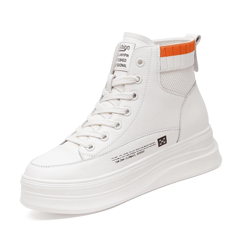 

Round-Toe Platform High-Top Shoes Lace-Up Color Matching Casual Shoes Women'S Platform Shoes