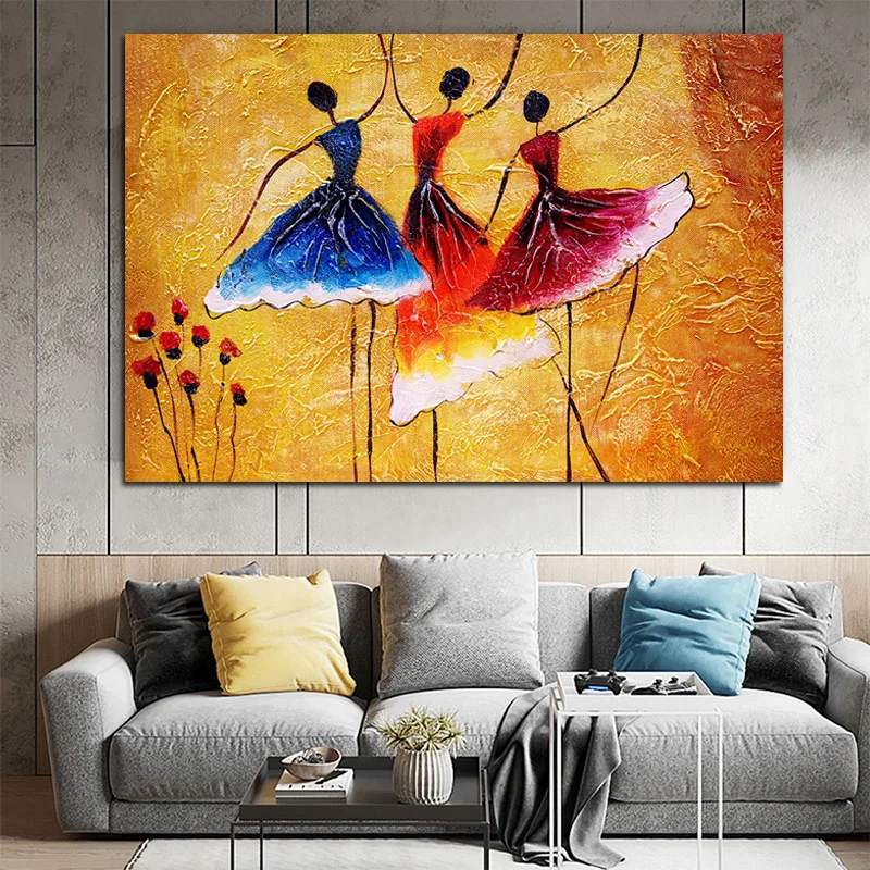

Abstract Dancing Girl Oil Painting Printed on Canvas Figure Art Wall Poster Pictures for Living Room Home Decoration Cuadros