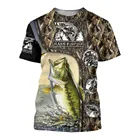 Новинка 2021, популярная мужская футболка с 3D-принтом рыбы, Повседневная футболка с круглым вырезом