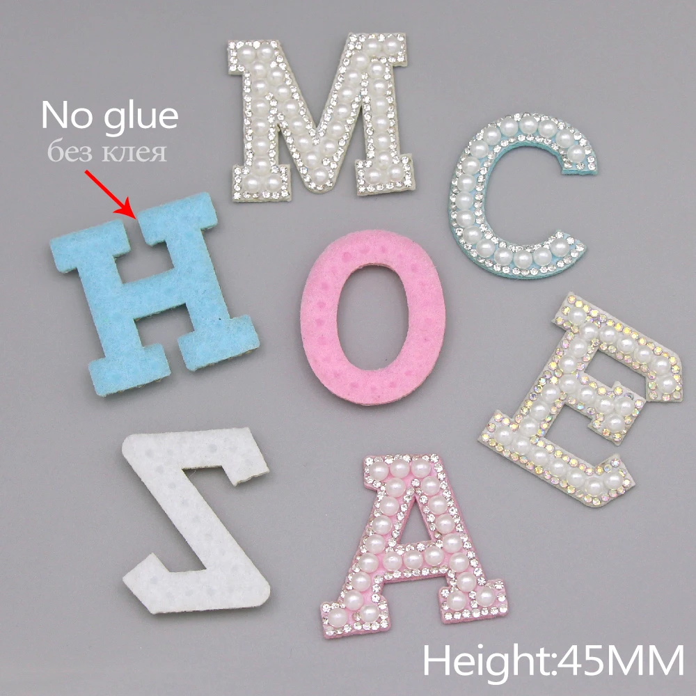 26 шт. английские буквы Стразы Аппликации жемчужные нашивки для одежды пришивные