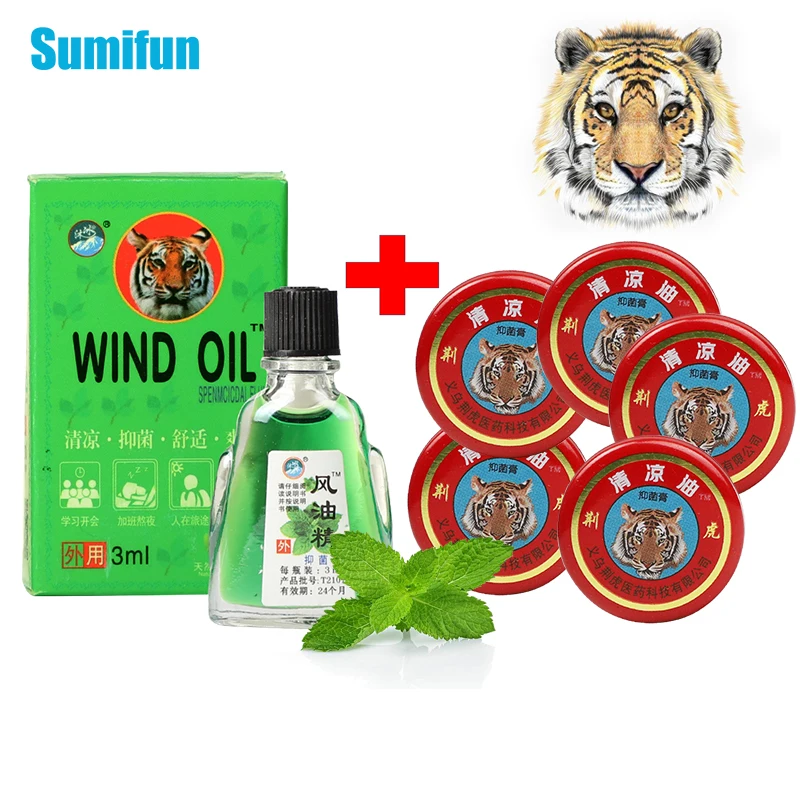 6 шт./набор Масло Tiger Balm освежающее от зуда, головной боли, головокружения, лекарственное, от боли в суставах, облегчение в животе.