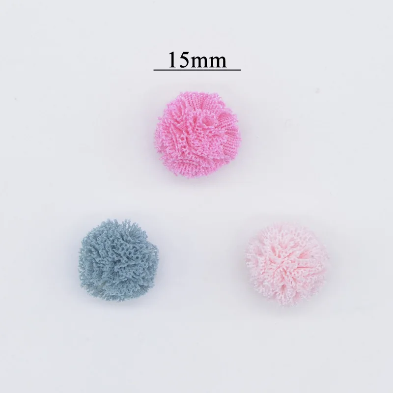 

100Pcs/lots Crafts Mixed Elastic Mesh Chiffon Ball DIY Apparel Sewing Appliques Material Patches for Clothing Garment Decoration