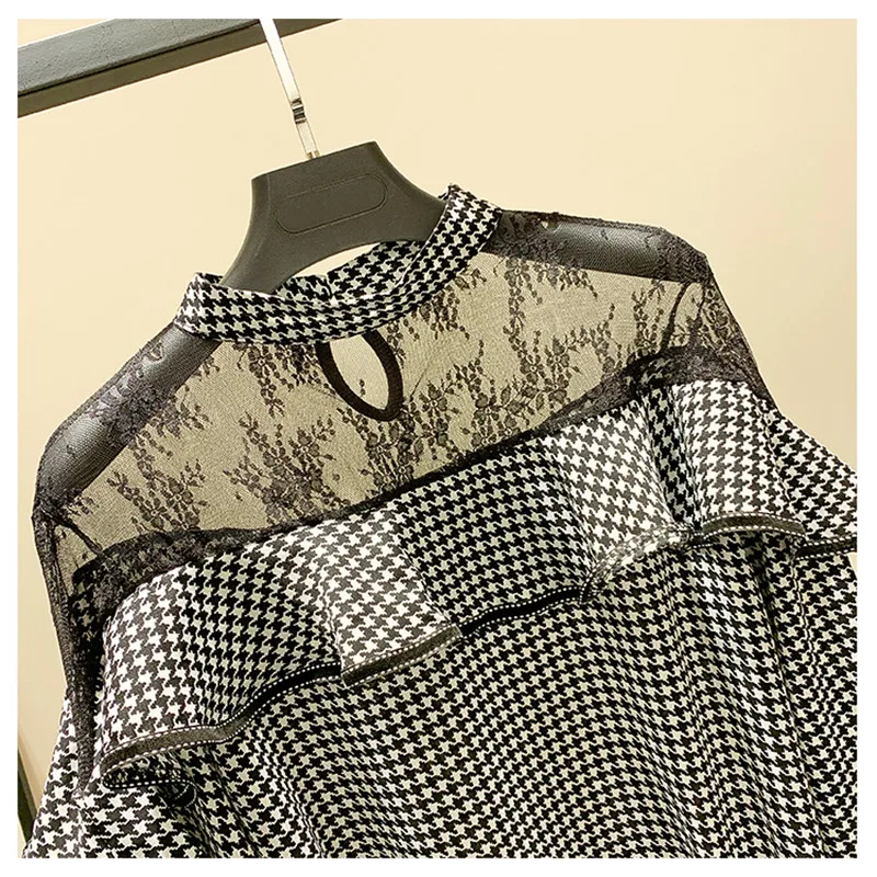 MUMUZI топы весна 2020 новая рубашка клетчатая шифоновая Европейская блузка с