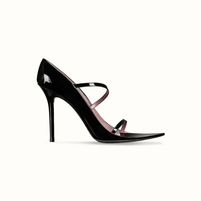 

US4-11 Womens Peep Toe Patent Leather Stilettos High Heel Pumps Party Nightclub Belt Cross-strap Shoes Sexy 3Colors Plus Size