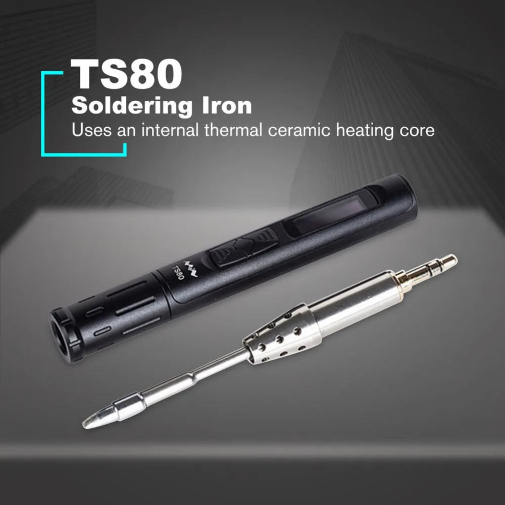 TS80 Мини Портативный цифровой электрический паяльник Регулируемая температура паяльная станция OLED дисплей usb Тип C Мощность QC3.0