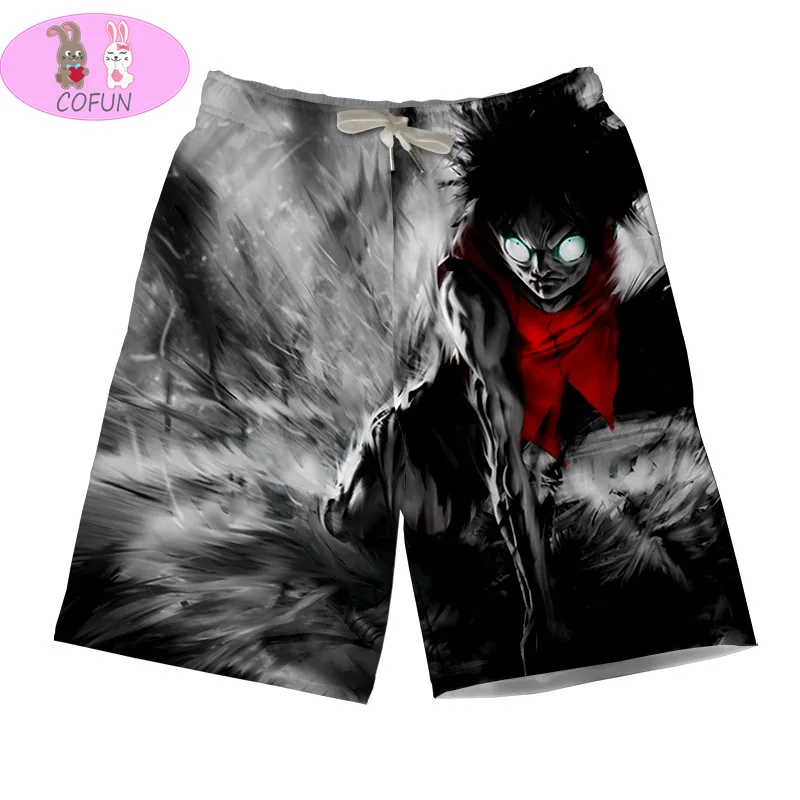

COFUN Anime One-Piece Beach Shorts Luffy Zoro 3D Print Teenager Men Quick Drying Surfing Sports Pants Boardshorts Streetwear