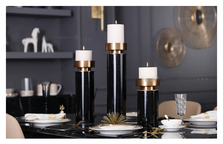 Металлический подсвечник для Tealight Европа черный мраморный подсвечник для дома мраморная Цилиндрическая Свеча подставка свадебный канделябр