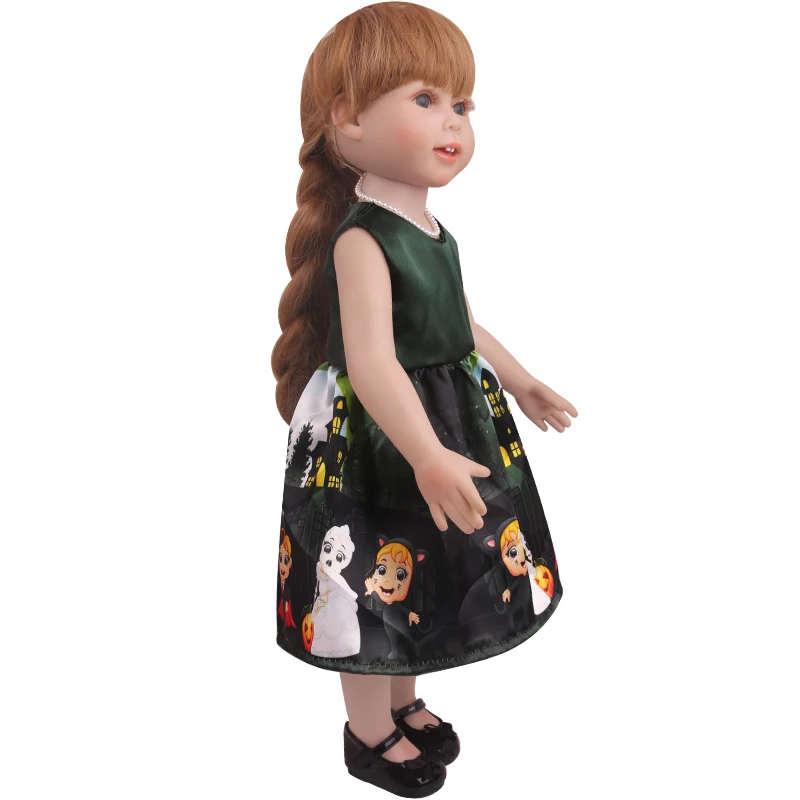 18 дюймовые куклы для девочек Рождество черный платье с принтом костюм