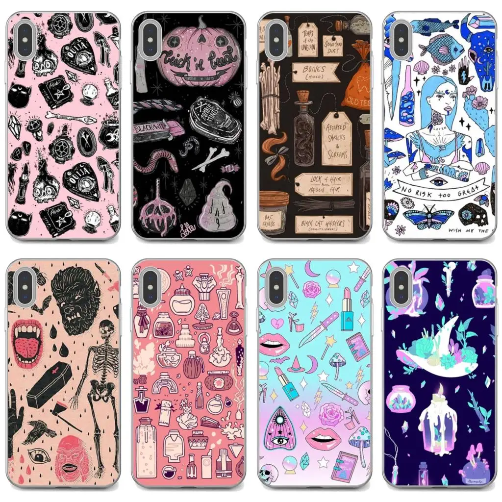Силиконовый чехол из ТПУ Girly-Pastel-Witch-Goth для Apple iPhone 10 11 12 Pro Mini 4S SE 5C 6 6S 7 8 X XR XS Plus Max 2020 |
