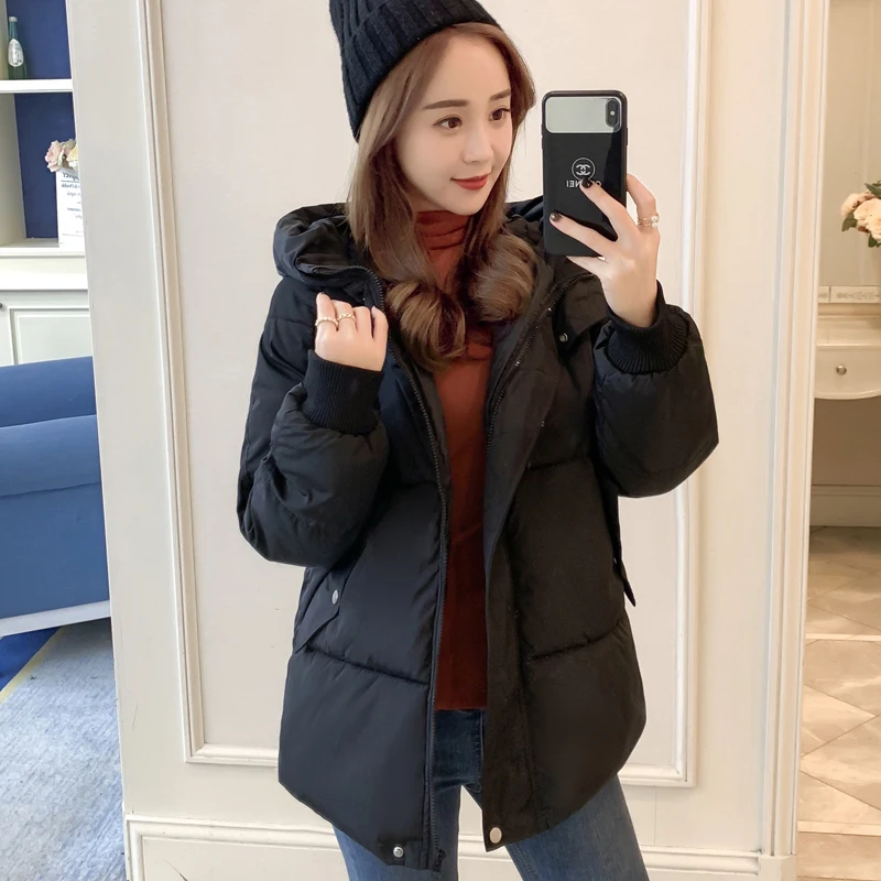 Зимняя хлопковая куртка с капюшоном для женщин модные парки теплое зимнее пальто