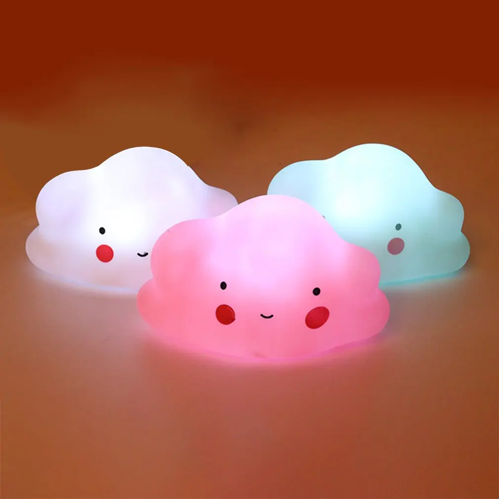 Облако Форма Кнопка Батарея ночной Светильник Детский детская лампа Спальня сна