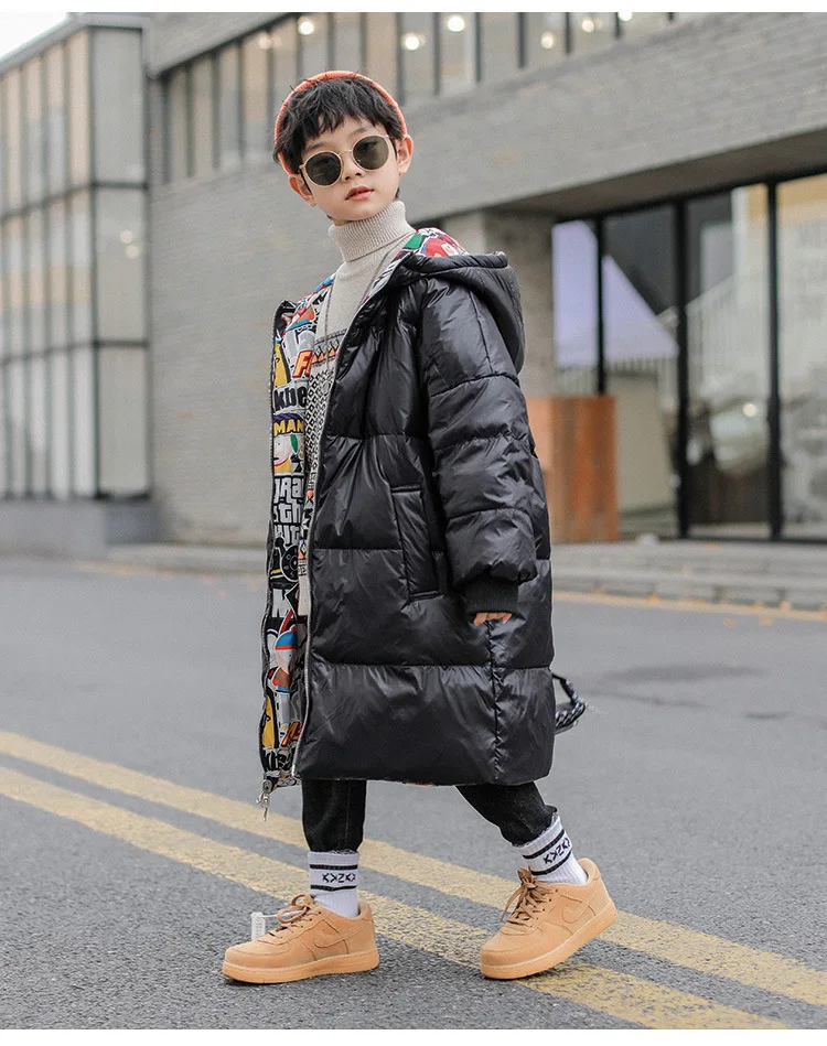 Детское зимнее пальто с капюшоном на возраст 8-14 лет |