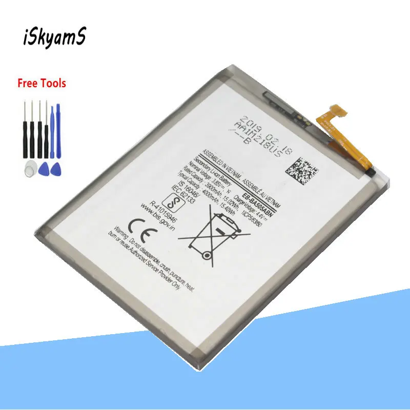ISkyamS 1x3900 мАч EB BA505ABU BA505ABN запасная батарея для телефона Samsung Galaxy A50 A505F SM +