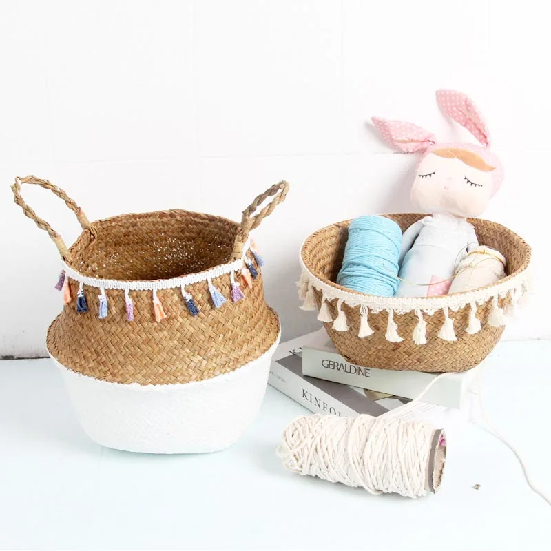 Плетеная корзина для хранения растений декоративный садовый цветочный горшок из