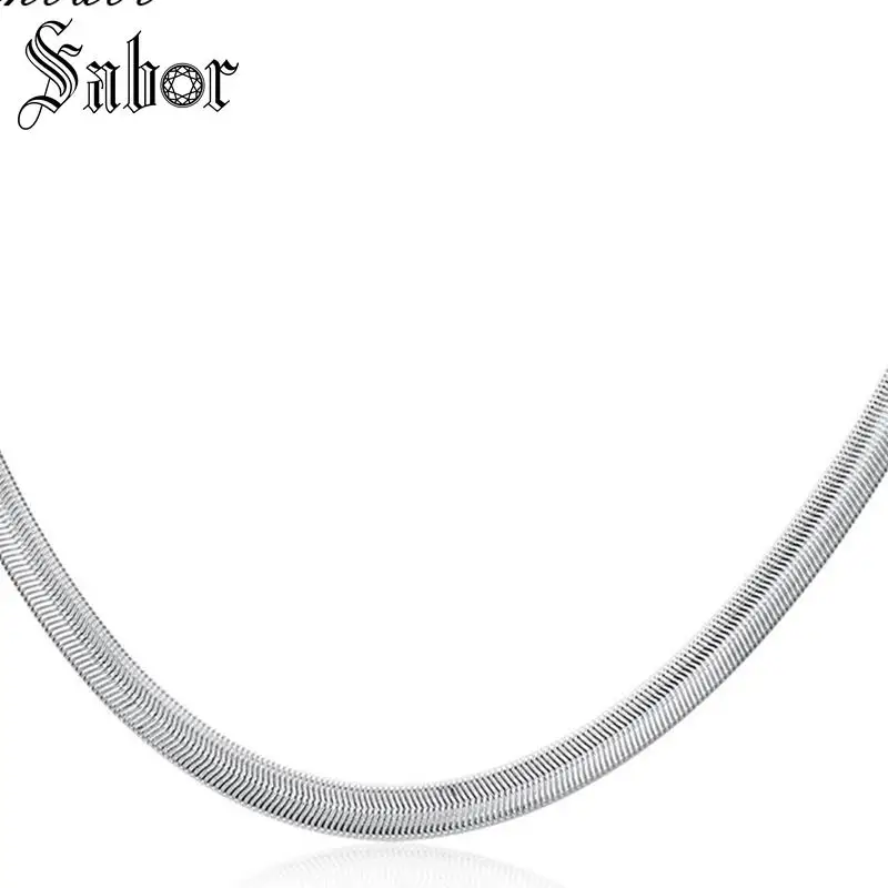 Цепочка-змея 6 мм романтичное серебряное ожерелье для женщин и мужчин простое