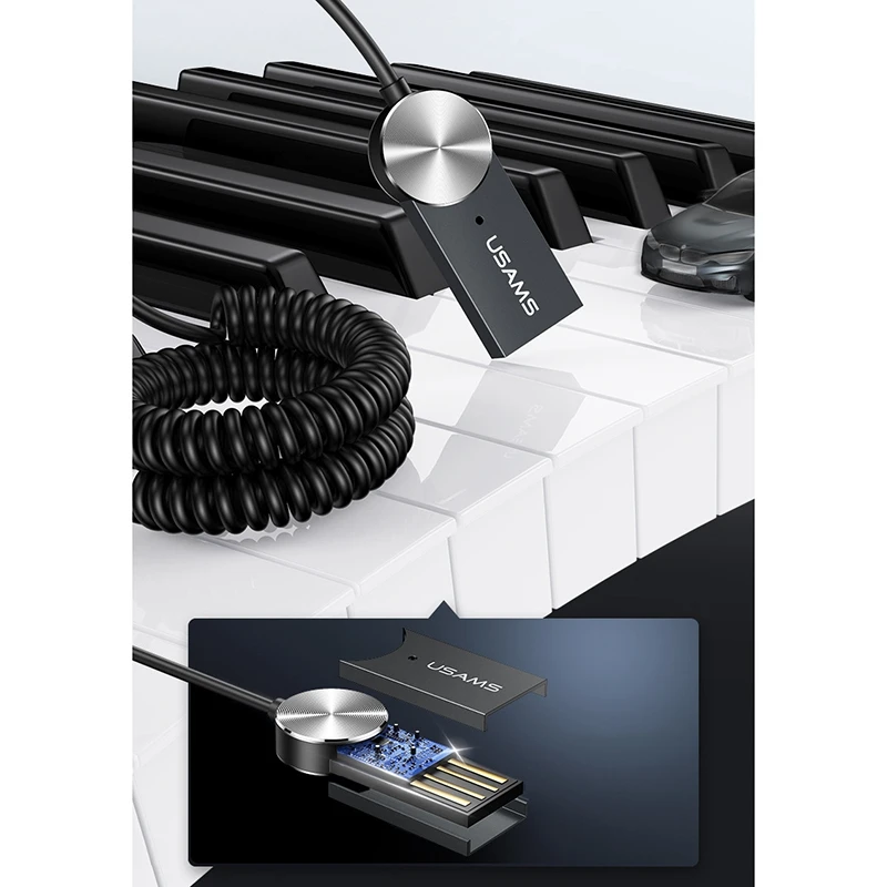 USAMS Bluetooth 3 5 мм разъем стерео музыкальный адаптер беспроводной передатчик Hands Free