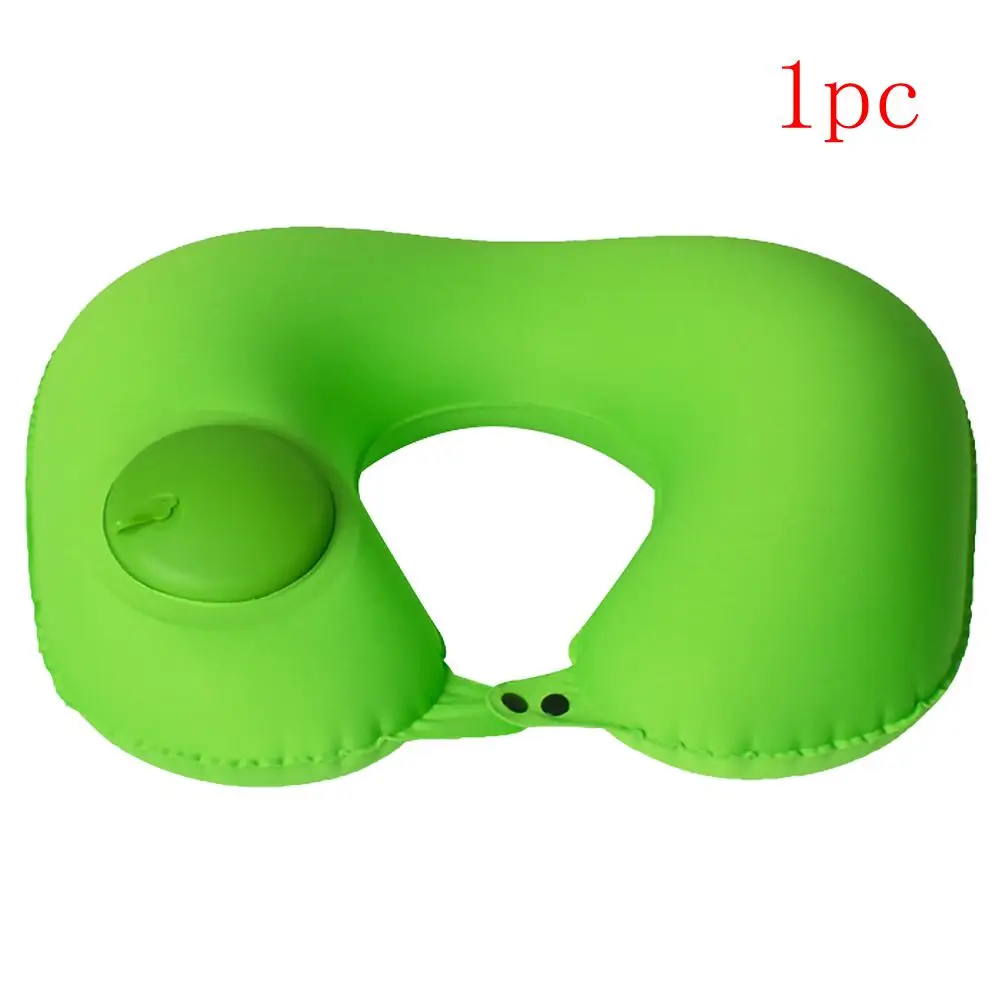 green 1pc 1/3Pcs Inflatable Cervical Pillow Outdoor Inflatable Pillow Travel Air Pillow Sex U Shape Neck Pillow Earplugs Eyemask - Цвет: green 1pc