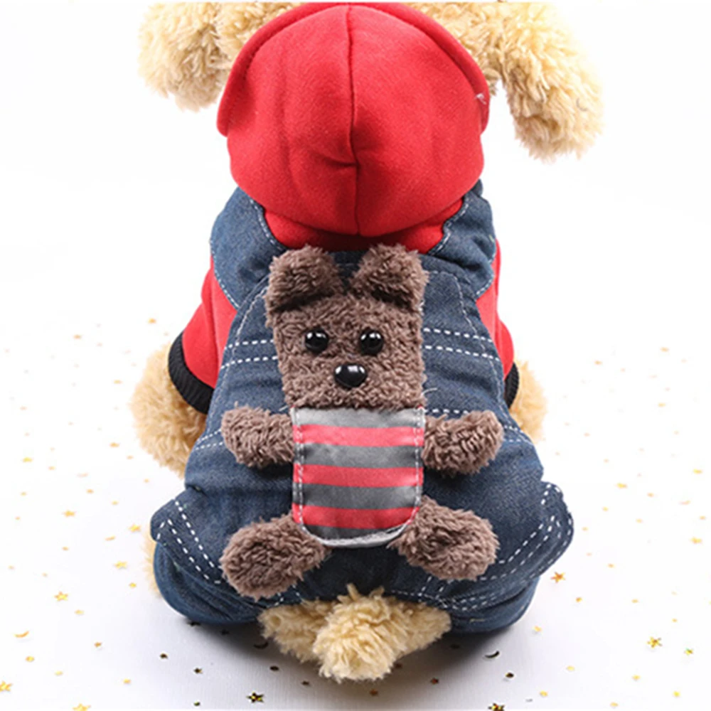 Мультфильм маленький медведь Щенок Одежда Котенок зимняя одежда бульдог куртка