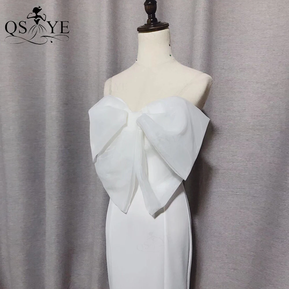 Пикантные прозрачные блестки большой бант Узел белое вечернее платье Русалка с