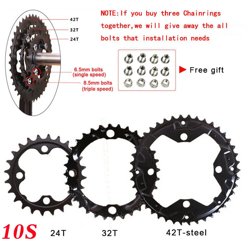 104BCD 64BCD цепное кольцо с одной/тройной скоростью MTB 3x9S 3x10S Велосипедное колесо для