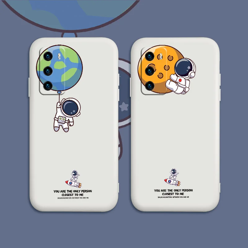 

Lush Earth Phone Case For Huawei P40 P40Lite P30 P20 Mate 40 40Pro 30 20 Pro Lite P Smart 2021 Y7a Liquid Silicone Cover