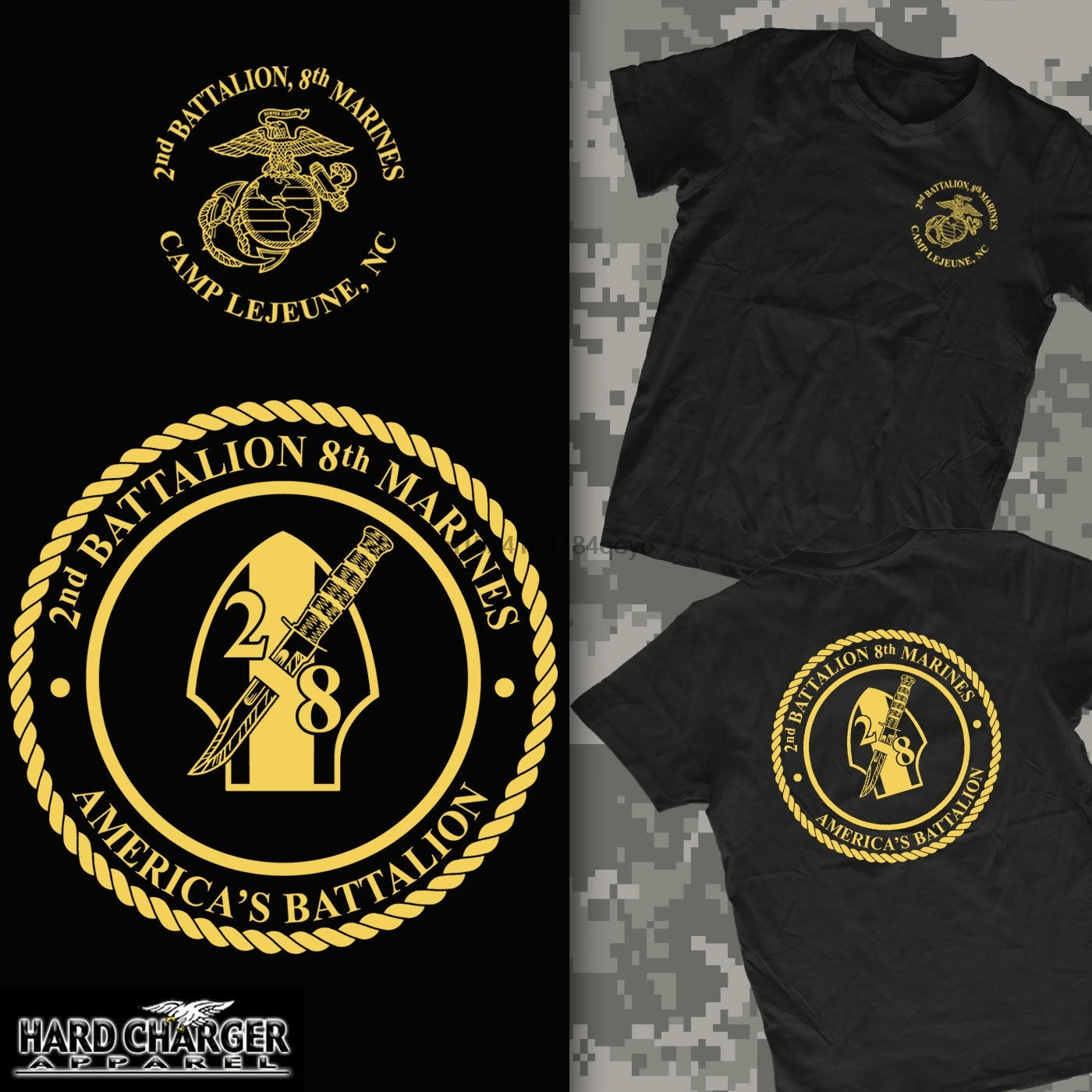 Второй батальон морской пехоты 8-й лагерь выдающаяся рубашка Гейгера | Мужская