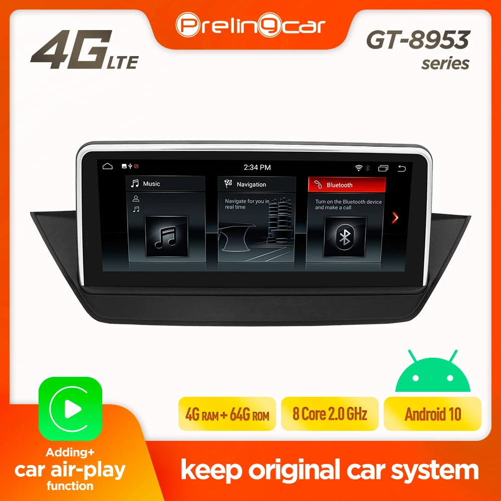 Prelingcar Android 9 для BMW X1 E84 2009 10 11 12 13 14 15 стерео аудио радио мультимедиа видео плеер gps