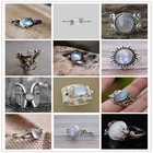 Кольцо из лунного камня, кольцо с хрустальным шариком, кольцо ведьмы, ювелирное изделие, эффектное кольцо в ретро стиле, Крутое кольцо, шар ведьмы, языческий Волшебный подарок