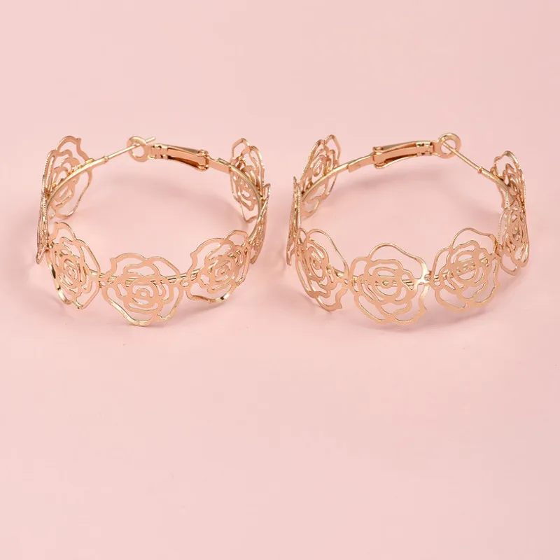 

Personalized Fashion Trendy Rose Hoop Earrings for Women