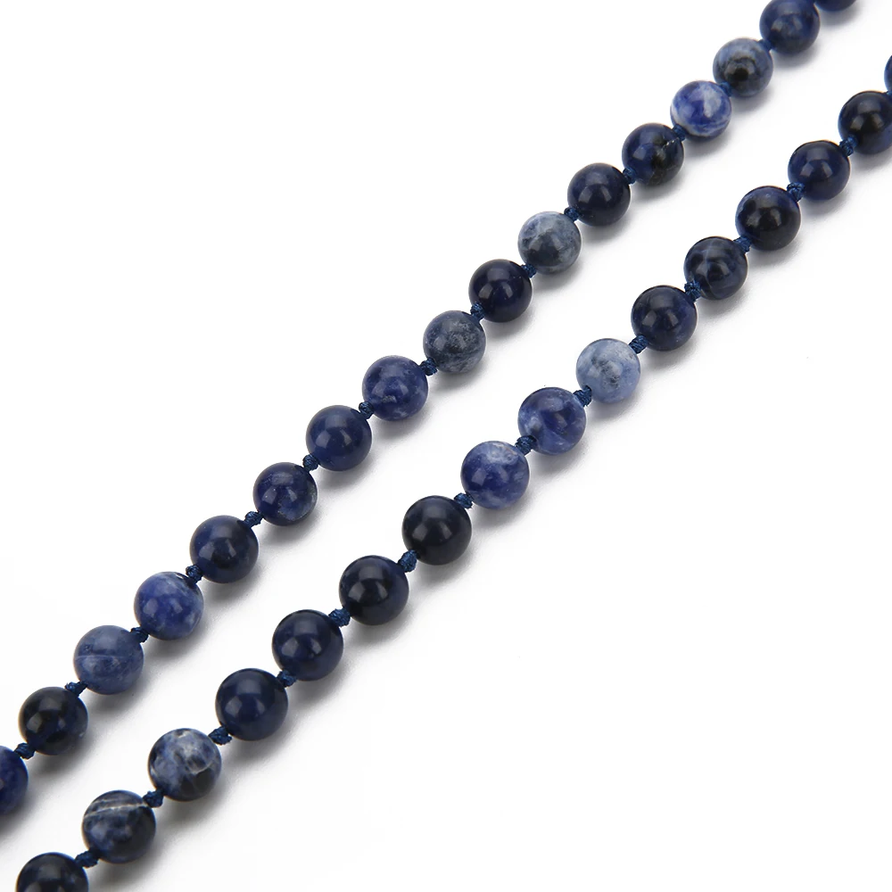 108 Mala Beaded Knotted Semi-Precious Stone Jewelry Meditation Declaration Prayer Big Buddha Head Tassel Pendant Long Necklace | Украшения