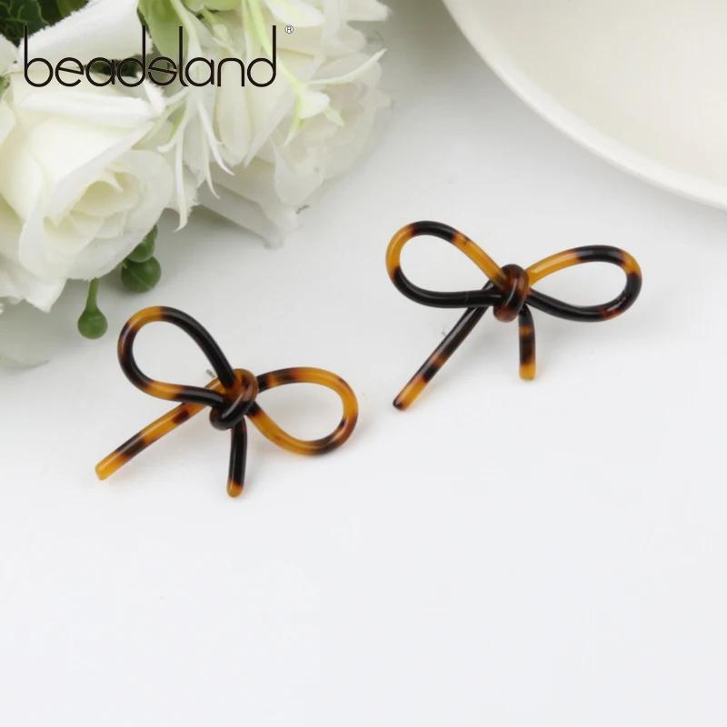 Beadsland Уксусные акриловые висячие серьги прекрасная форма банта модные милые для