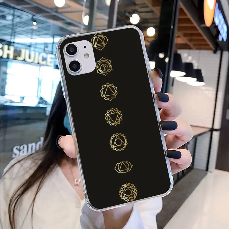 

HTXian The mandala chakra Insist yoga Phone Case For iPhone SE2 11 11Pro XS MAX XR 7 8 6 Plus 5 5S SE 12 mini 12Pro Max