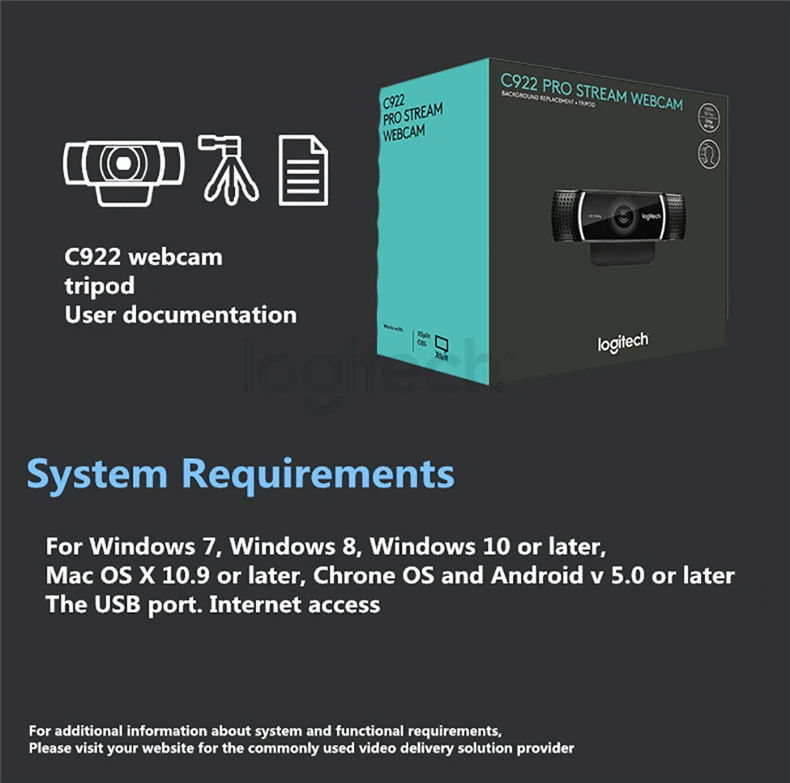 Logitech C920e HD веб-камера видео чат запись Usb камера C922/C270/C930C HD Smart 1080p Веб-камера для компьютера Встроенный микрофон