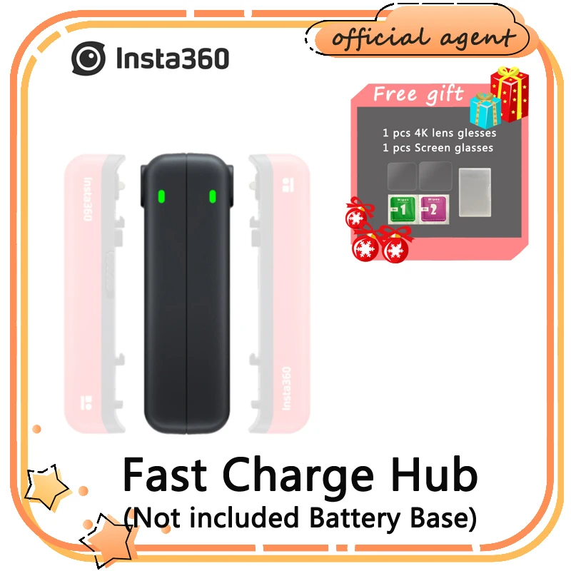 Original Insta360 ONE R X GPS Smart Remote Control/Battery Base/Fast Charge Hub/Boosted Battery free Lens Screen Protector Film |