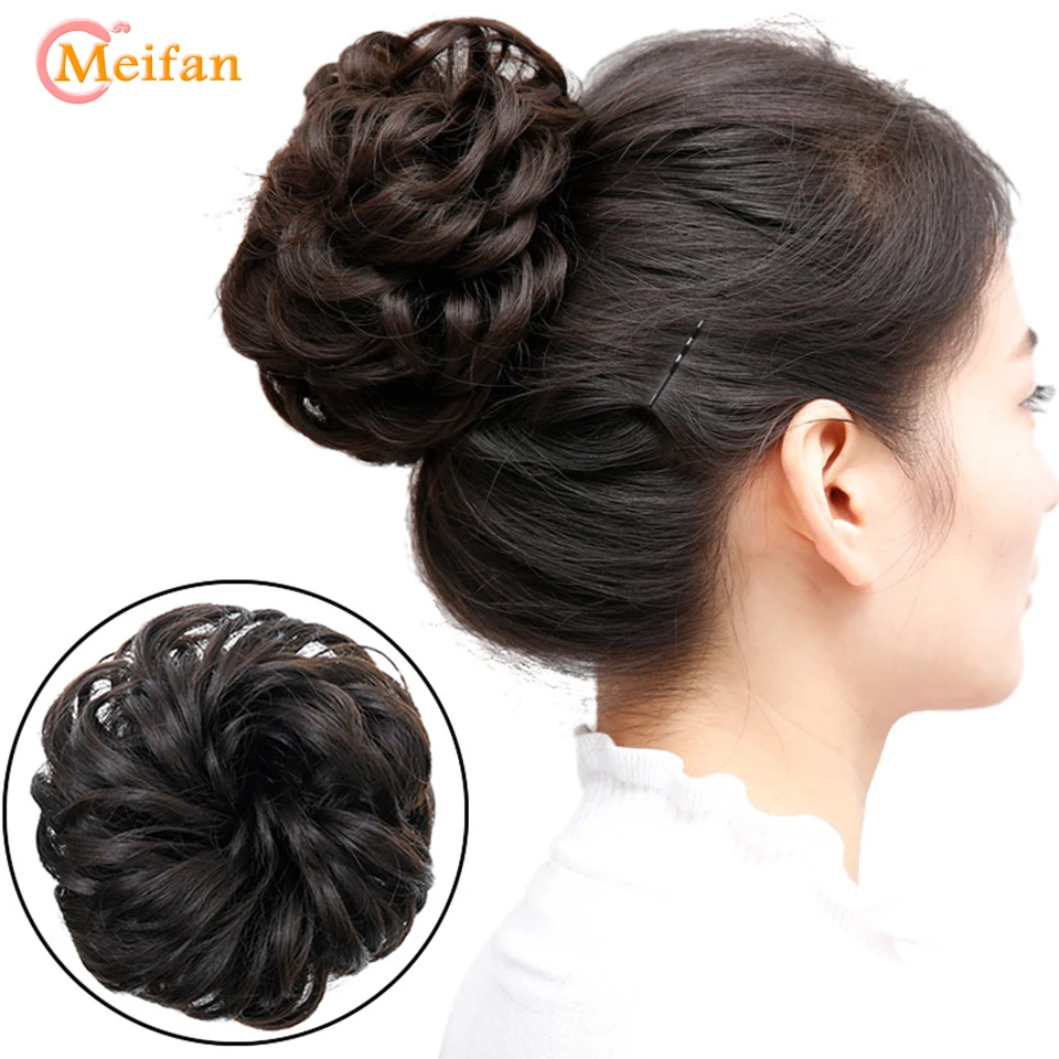 Женские кудрявые резинки MEIFAN эластичный шиньон с резинкой Коричневые Серые