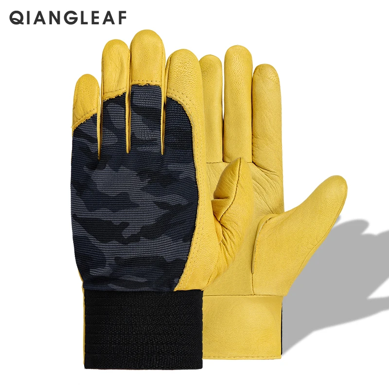 QIANGLEAF промышленная техника дышащая воловья кожа рабочие защитные перчатки для