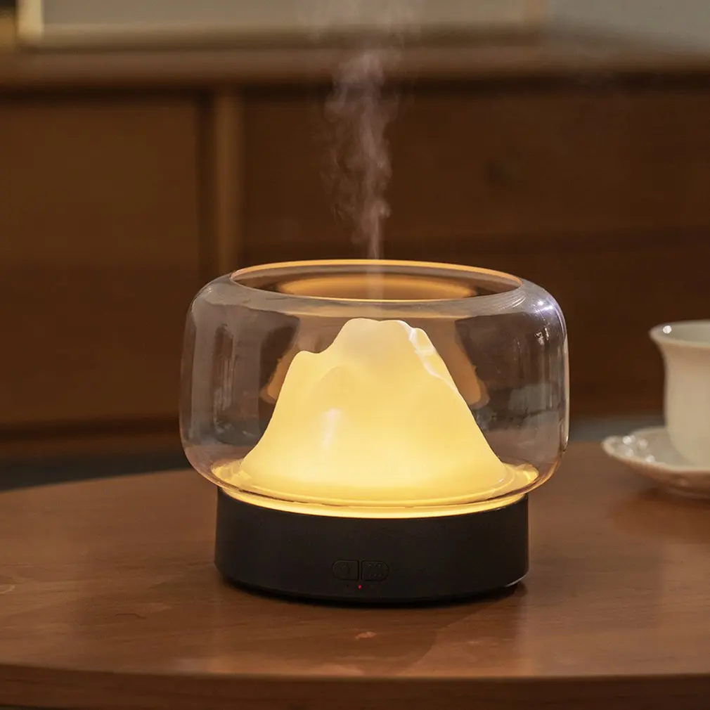 

Ultrasonic Air Humidifier Aroma Diffuser Mountain View Essential Oil Aromatherapy Difusor LED Lamp Humidificador 400ML