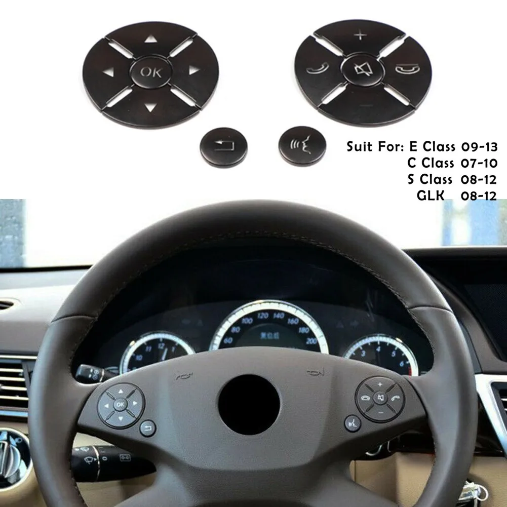 

12pcs Auto Buttons Steering Wheel Buttons Cover Stickers For Mercedes Benz GLK E/C/S Class W204 New Mercedes Benz Accessories