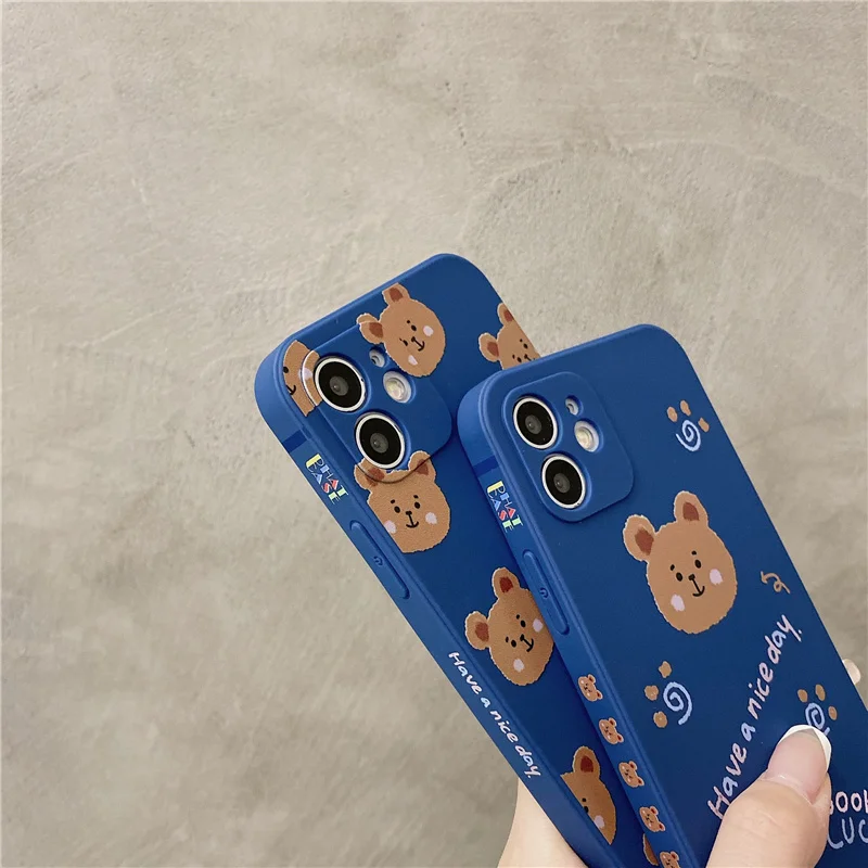redmi note 9 pro case bear tpu phone case for redmi note 10 8 8a 9a 9c 9s 7 8 8t 9t 10t xiaomi mi 11 lite poco x3 painted cover free global shipping
