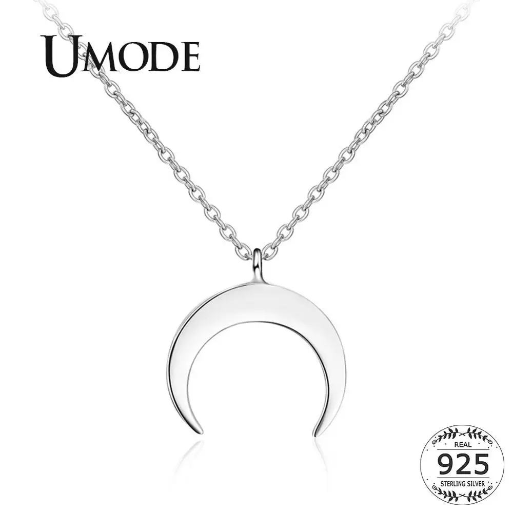 UMODE, модные серебряные ожерелья и кулоны с лунным 925 пробы, подарки для женщин, цепочки, милые романтические серебряные 925 ювелирные изделия ULN0395