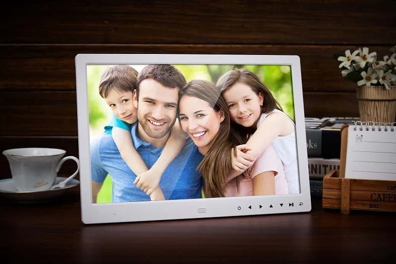 Liedao 12 дюймов TFT экран светодиодный HD 1280*800 полнофункциональная цифровая фоторамка электронный видео альбом музыка хороший подарок - Цвет: White